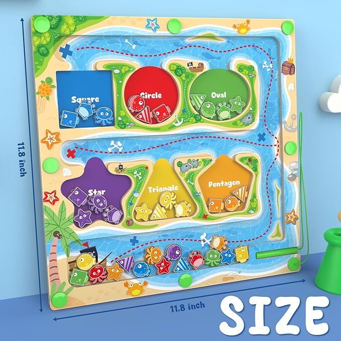 Magnetic Color & Shape Maze - Montessori Toys for 3 4 5 Year Old, Color and Shape Sorting Toys, Montessori Toys for Kids Boys Girls Gifts Ages 3+，Preschool Learning Activities