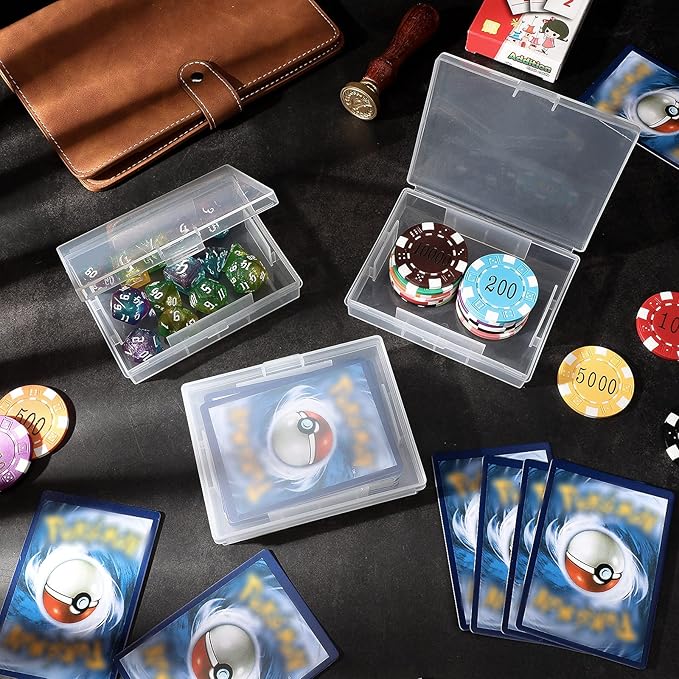 Skylety 24 Pieces Playing Card Case Holder Playing Card Box Game Organizers and Storage Containers Deck, Snaps Closed for Travel and Restaurant