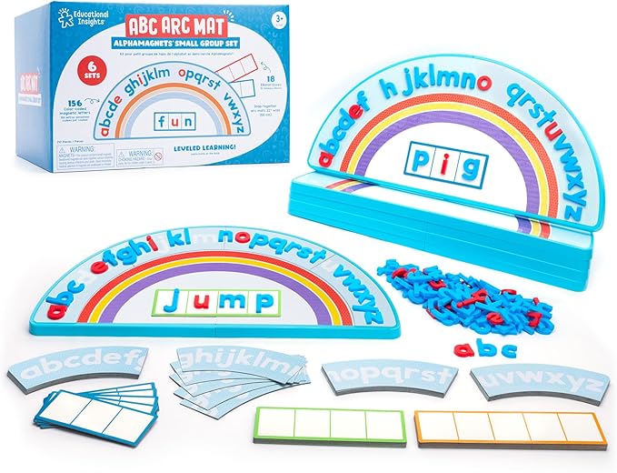 Educational Insights ABC Arc Mat AlphaMagnets® Small Group Set - Alphabet Puzzles for Kids, Letter Learning Kit, Preschool Classroom Must Haves, Magnetic Blocks, Fine Motor Toys for Toddlers Ages 3-5