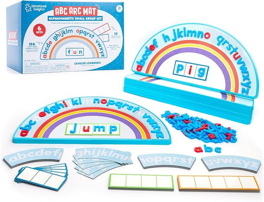 Educational Insights ABC Arc Mat AlphaMagnets® Small Group Set - Alphabet Puzzles for Kids, Letter Learning Kit, Preschool Classroom Must Haves, Magnetic Blocks, Fine Motor Toys for Toddlers Ages 3-5