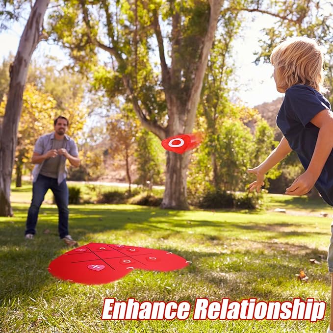 Libima Mother's Day Tic Tac Toe Game Set Bean Bag Toss Outdoor Games for Couple Adults Giant Family Party Games Large Yard Lawn Backyard Tic Tac Toe Party Favor for Camping Indoor Supplies
