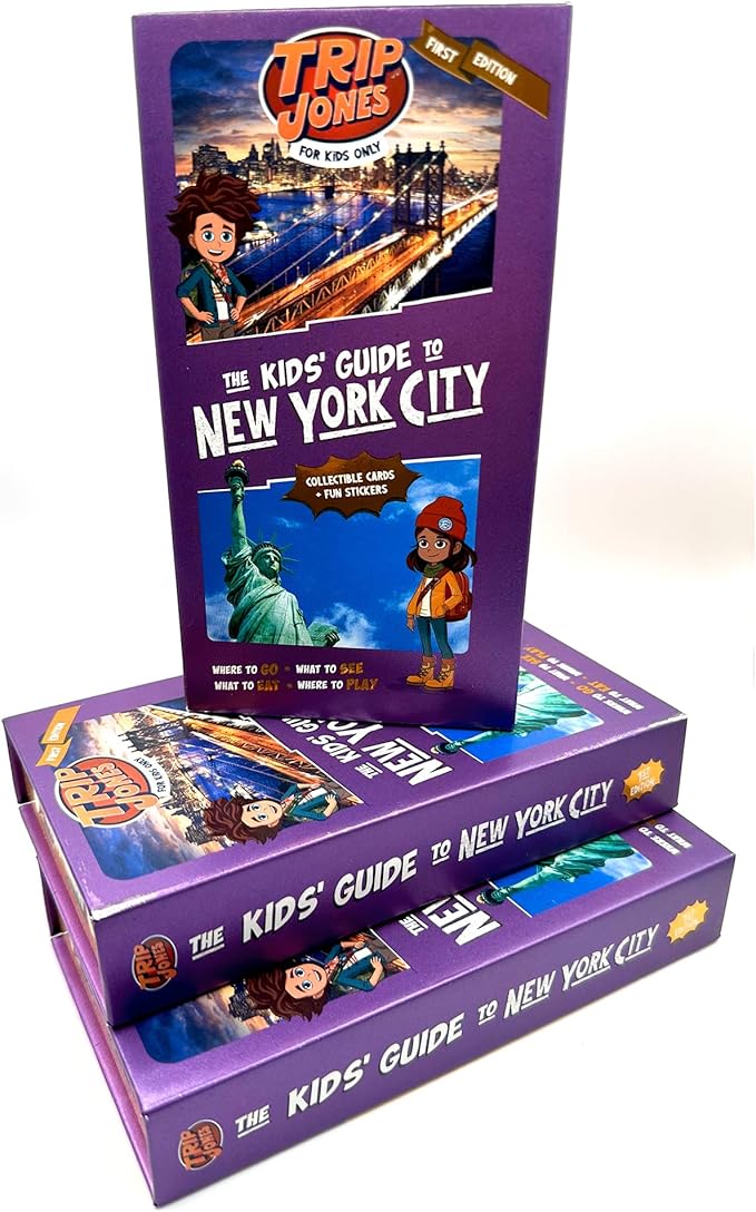 Trip Jones The Kids' Guide to New York City - Collectible Cards, Travel Spots to Play-Eat-See-Explore, Adventure & Learn, Storage Box, Stickers, Age 6+