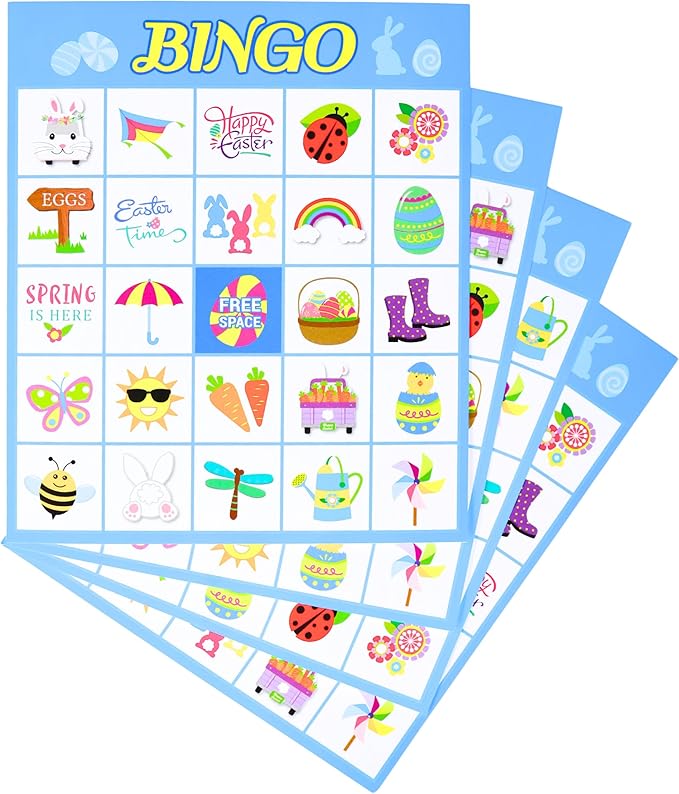 Iconikal 32 Player Easter Bingo Set with Bonus Pin The Nose on The Bunny Game