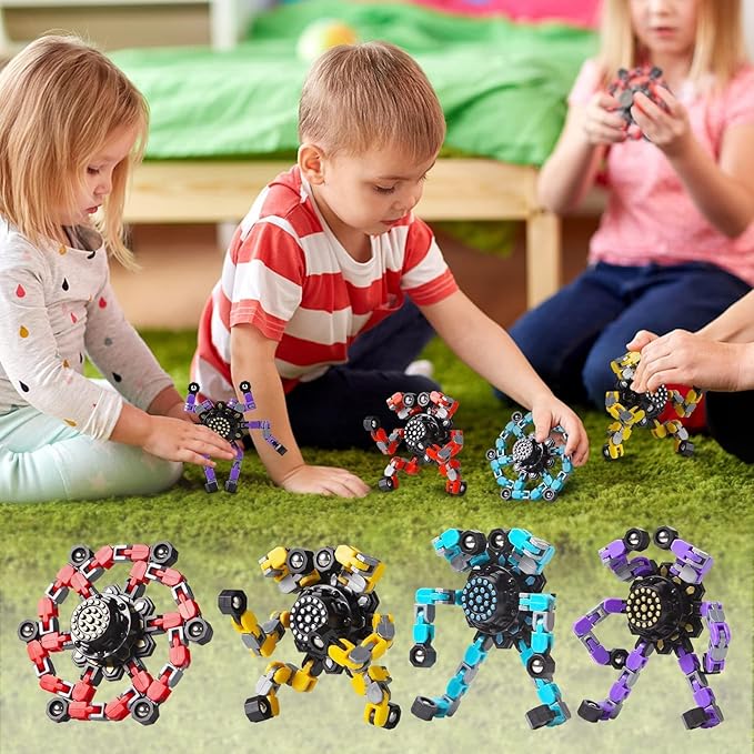 Transformable Fidget Spinners 32 Pcs for Kids and Adults Stress Relief Sensory Toys for Boys and Girls Fingertip Gyros for Classroom Party Favors for Kids Easter Basket Stuffers Gifts