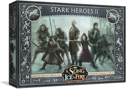 CMON A Song of Ice and Fire Tabletop Miniatures Game Stark Heroes II Set - Mighty Warriors of House Stark! Strategy Game for Adults, Ages 14+, 2+ Players, 45-60 Minute Playtime, Made by CMON