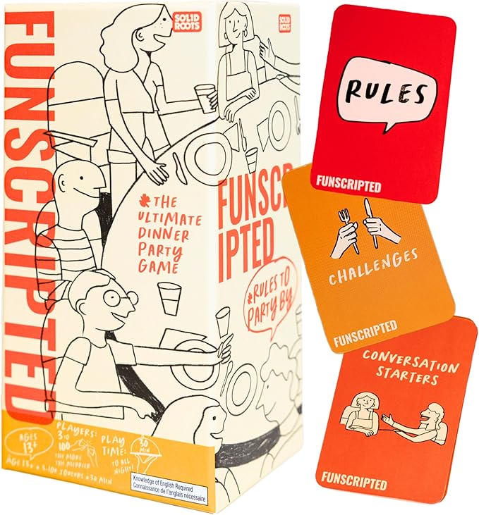 Spin Master Games, SolidRoots Funscripted, The Hilarious Dinner Party Game from The Makers of Mind The Gap, Family Games for Game Night, Ages 13+