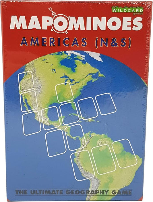 MAPOMINOES North and South America – Fun and Educational Geography Card Game About Connecting North and Latin American Countries. for Kids Teens and Adults. Like Dominoes with maps.