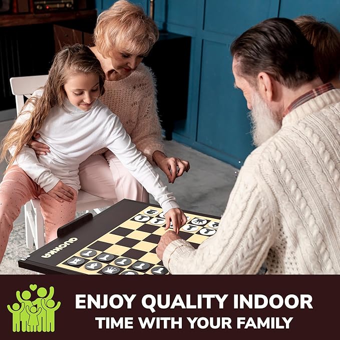 QUOKKA Giant Brown Four in a Row Connect Outdoor Game 4-in-1 SUPERSET - Wooden Jumbo Yard Game for Adults | Backyard Family Party | Big Chess & Checkers | Wooden Tic Tac Toe | All Weather