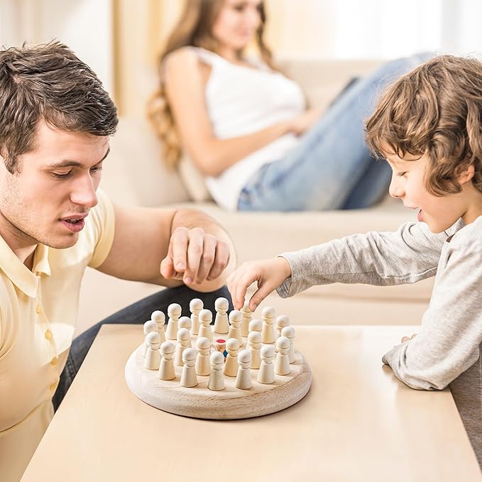 Wooden Memory Chess Matching Game: A Family Board Game Suitable for Children and Adults, Puzzle Toys Suitable for Ages 3, 4, 5, and 6, Birthday Gifts for Boys and Girls