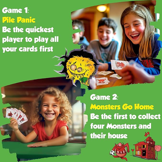 Speedy Monsters - Kids Card Games Ages 4-8, 8-12, Fun, Matching Card Games for Kids 8-12. Speed Color Monster Game, Fast Paced Board Game for Boys and Girls, Fun for Family Night, 2-6 Players