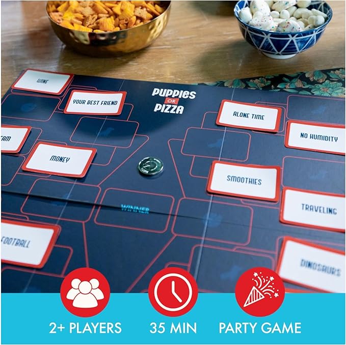 Spin Master Games, SolidRoots Puppies or Pizza? The Card of Impossible Choices | Family, Adult, Travel, Camping | Party Games for Adults & Kids Ages 8+