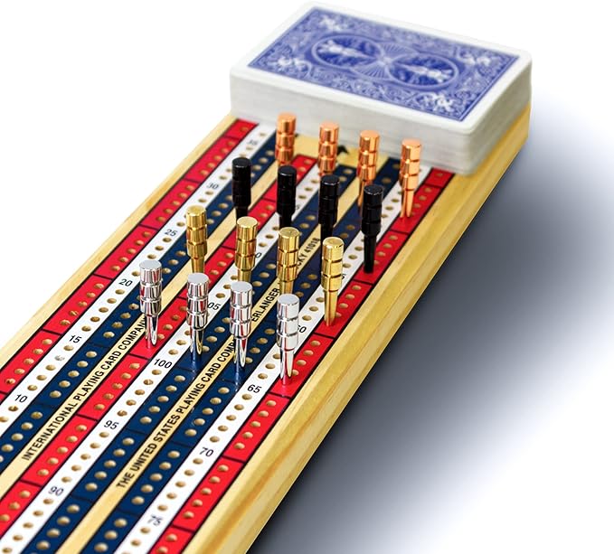 Metal Cribbage Pegs for Cribbage Board Game. Work with Regular Peg Board 1/8 Hole Size Like Bicycle Board Games. Pack of 16 Crib pegs.