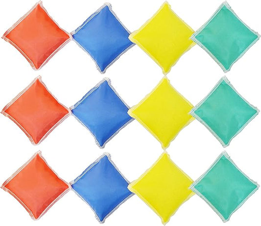 GSi Mini Bean Bags for Kids: 12 Pack of Soft Throwing Bags for Toss Games, Sensory Play, PE, Juggling & Outdoor Activities