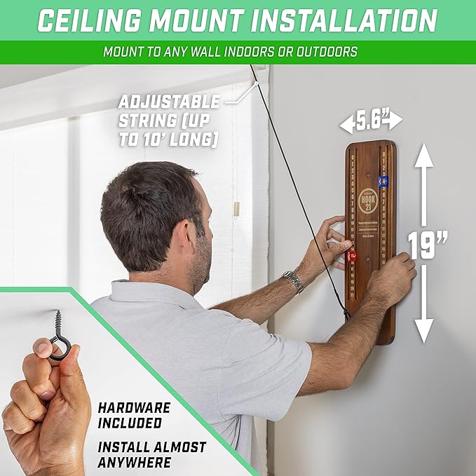 GoSports Hook 21 Ceiling Mount Ring Swing Game - Choose Your Color - Play Indoors or Outdoors