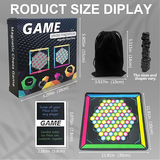 32 Pcs Magnetic Chess Game, Magnetic Chess Game with Stones, Magnet Game with Game Pad, Magnetic Board Games, Puzzle Strategy Games, Home Party Supplies for Kids & Adults New Year's Gift