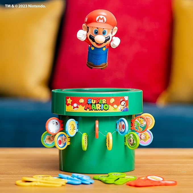 TOMY Pop Up Super Mario Board Game - Family and Preschool Kids Games for Family Game Night - Kids Activities and Super Mario Toys - Girls and Boys Games - 2-4 Players - Ages 4 Years and Up