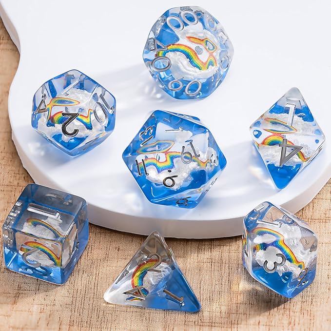 DND Resin Dice Set, Polyhedral D&D Dice Inclusion Dice for Dungeons and Dragons MTG RPG