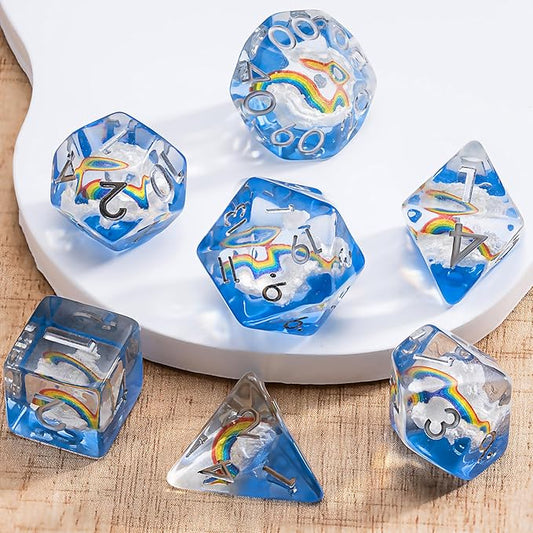 DND Resin Dice Set, Polyhedral D&D Dice Inclusion Dice for Dungeons and Dragons MTG RPG
