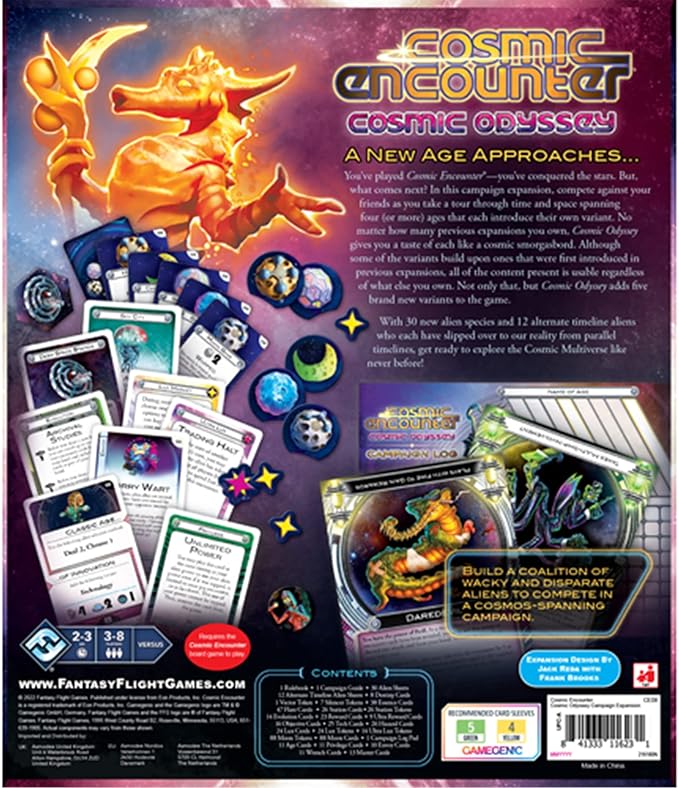 Cosmic Odyssey Board Game EXPANSION - Classic Strategy Game of Intergalactic Conquest for Kids and Adults, Ages 14+, 3-8 Players, 2-3 Hour Playtime, Made by Fantasy Flight Games