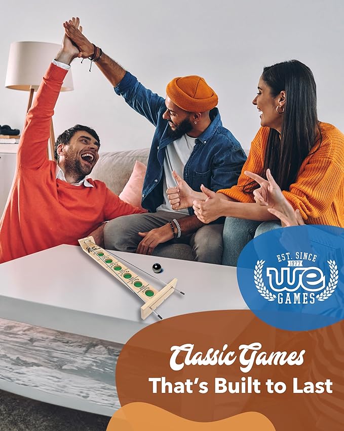 WE Games Shoot The Moon Game (20 Count), Large 18 inch Size, Solid Natural Wood, Retro Games for Adults, Classic Table Top Board Game