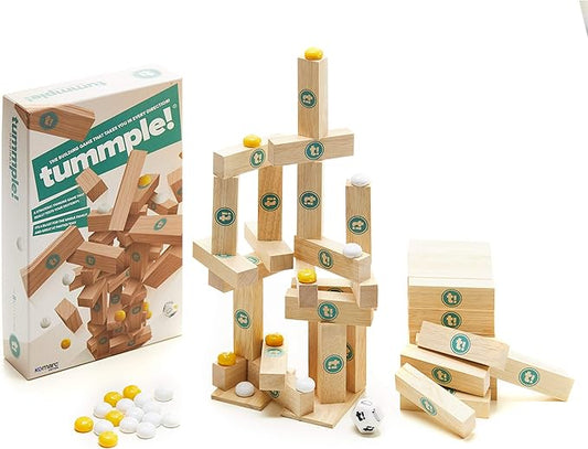 Wooden Block Stacking Tower Game – Fun Party Game & Family Board Game for Kids, Teens, & Adults – STEM Educational Game