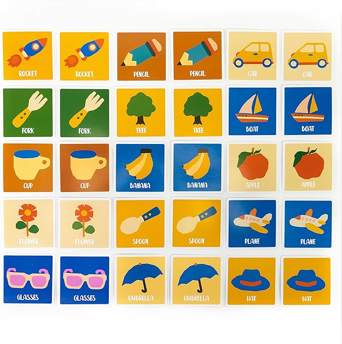 COI Play Picto-Match Board Game Set - Engage with Math,Vocabulary in English, Picture Matching Indoor Games for Kids Ages 6+, Learning Experience