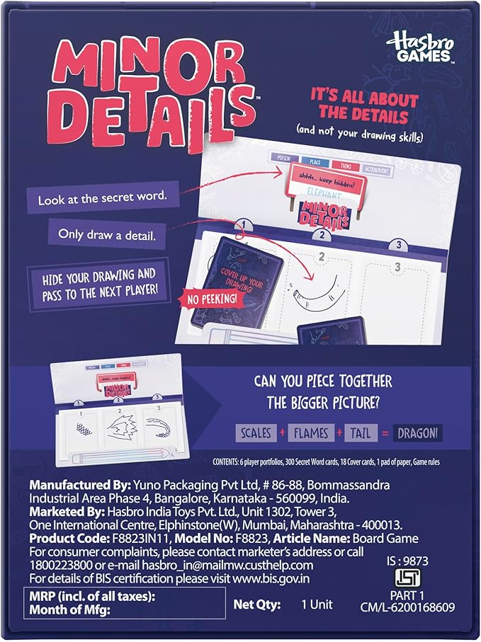 Minor Details Board Game | A Party Game for People Who Can’t Draw (Much) | Ages 13+| 3-6 Players | 20 Mins. | Fun Drawing Games for Adults and Teens