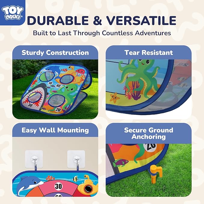 TOY Life Bean Bags Toss Carnival Games, Toddler Outdoor Toys for Kids Ages 4-8, Cornhole, Outside Toys for Toddlers, Indoor Lawn Backyard Yard Games Birthday Party Game, Gift for Boys