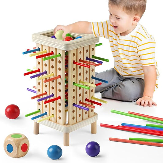 Montessori Toys for Kids 3-5, Wooden Board Game for Children's 4-8, Math Educational, Fine Motor Skill Toy for 3+ Year Olds Girls Boys, Classic Fun Games for Age 3 4 5 6 7 8 Girls Boys Gifts
