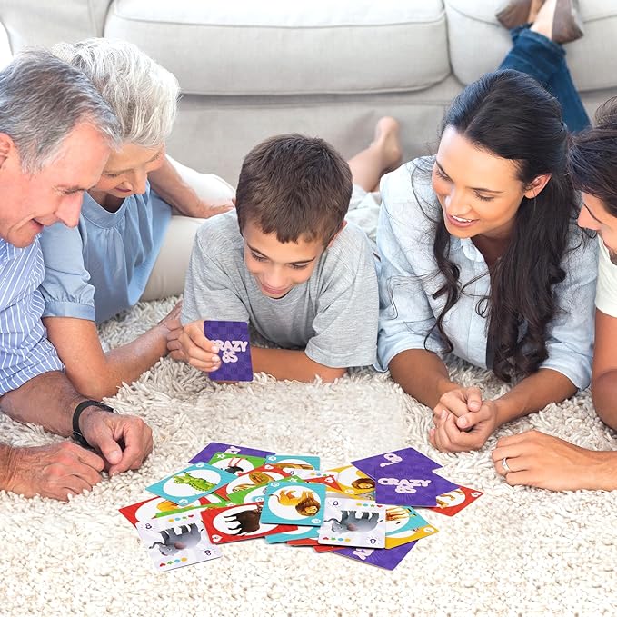Card Game, Card Games for Kids Ages 4-8, Easy to Learn, Easter Basket Stuffers Gifts Ideal, Fun for Family Game Night Party Travel Preschool Classroom (Memory Match & Crazy 8s)