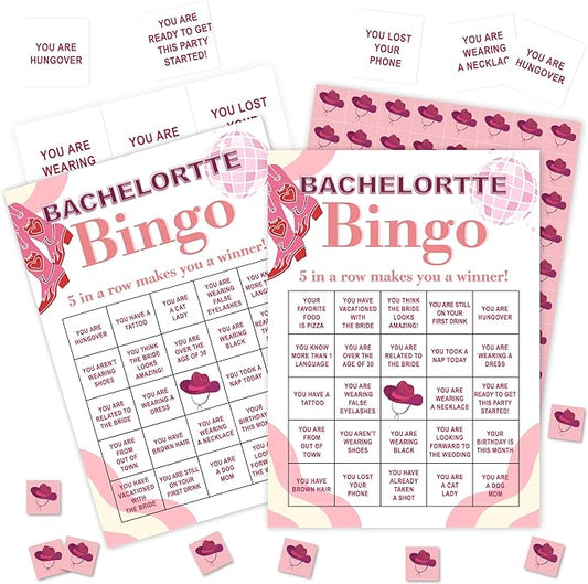Bachelorette Games Bingo Cards, Wedding Theme Bingo Game, Bachelorette Game for Family Friends Large Multiplayer Group Activities, Newly Wed Party Birthday Favors Gifts -07