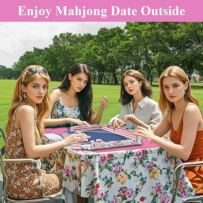 2025 Neoprene Mahjong Mat with Rules for Table, Odorless, Free of PAHs, No Creases American Mahjong Mat with Instructions, Anti-Slip, Noise Reduction Mahjong Gift