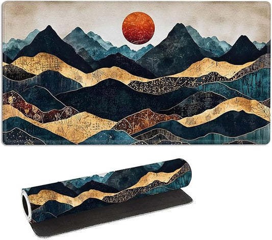 for MTG Playmat with Storage Bags, Card Playmat for TCG Card Playing Game,Rollable & Foldable for PTCG and Board Game Mat for Cards,Non-Slip Mountain Sun Desk Mat for Home Office