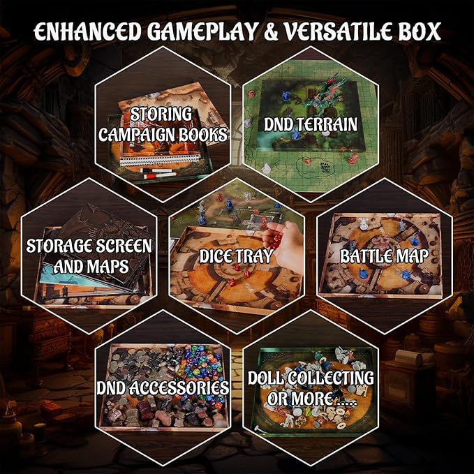 CZYY DND Foldable Mat Dry Erase TTRPG Map Grassland & Desert Two-Sided Cardboard Terrain 27x23 Inches with Square Grid - Portable, Reusable Game Board for D&D, Pathfinder and Tabletop RPGs (Style A)