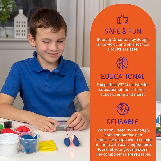 Lite Kit - Add-On Kit with an Additional Battery Holder - Explore Electrical Circuits with Play Dough - STEM Science Kits for Kids Age 8-12 - Used in Homes, Classrooms, and More!