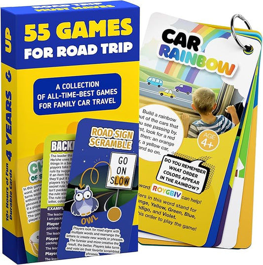 WELL BALANCED Road Trip Games - 55 Fun Car Games for Kids and Adults
