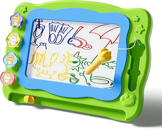 Magnetic Drawing Board Large Doodle Board Toddler Toys for Girls Boys 3 4 5 6 7 Year Old Kids, Montessori Preschool Educational Travel Toys Gifts Etch A Colorful Sketch Magnet Erasable Writing Pad
