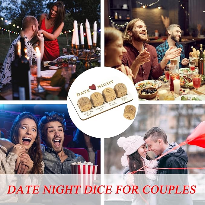 Couples Games Gifts for Men Women, Date Night Dice Ideas, Couple Toys Games, Anniversary Birthday Engagement Valentine's Day Gifts for Boyfriend Girlfriend Husband Wife Groom Bride Him Her