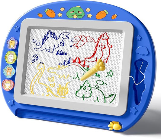 Large Magnetic Drawing Board 13 × 17 in Doodle Board Toddler Toys for Girls Boys 3 4 5 6 7 Year Old Kids, Preschool Educational Travel Toys Gifts Etch A Colorful Sketch Magnet Erasable Writing Pad