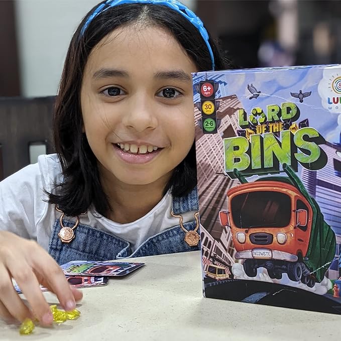 Luma World Lord of The Bins Dedicated Deck Family Strategy Card Game to Learn Sustainability, Waste Segregation, Protecting The Environment, Eco-Friendly, 30 mins, 2 to 6 Players