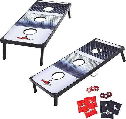 Backyard Hero 2-in-1 Cornhole Toss and Washer Toss Game – 48” Tailgate Boards with Bean Bags – Durable, Portable Set for Game Day & Outdoor Fun
