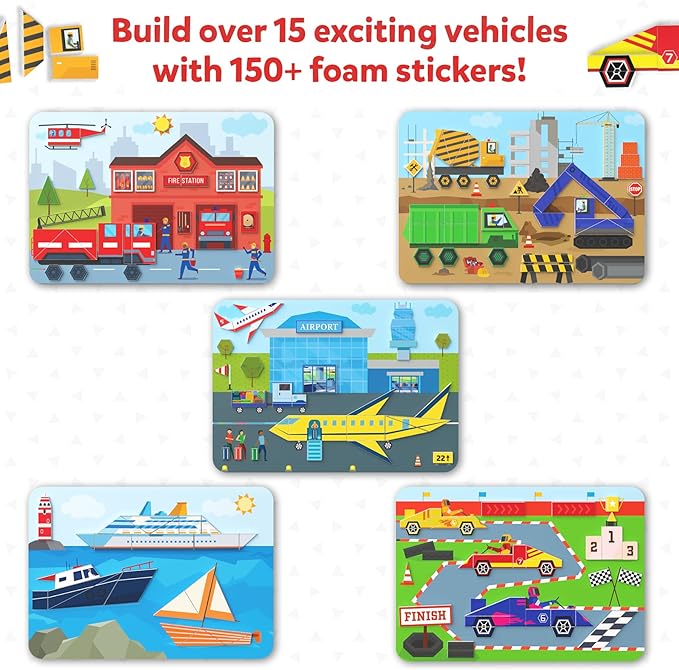 Skillmatics Tangram Sticker Puzzles - Educational Art & Craft Activity with 150+ Foam Tangram Stickers, Creative Toys & Games for Boys & Girls Ages 4, 5, 6, 7
