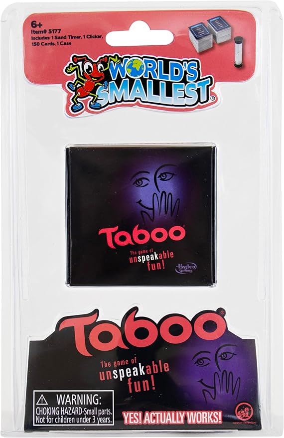 World's Smallest Taboo - Miniature Board Game for Kids, Teens and Adults, Fun and Hilarious Party Game - Fun for All Ages. Recommended for Ages 6 and up
