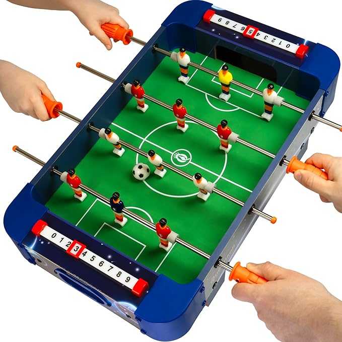Mini Foosball Table for All Family – 21-Inch Mini Soccer Game, Mini Soccer Table Game for Family Game Nights - Simple Assembly Required
