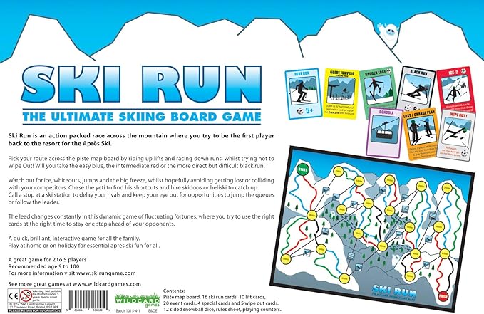 SKI Run - The Ultimate Skiing Family Board Game for Both Kids, Teens and Adults. Top Apres Ski Gift-Present