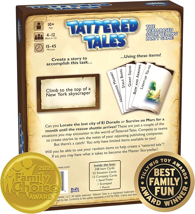 Tattered Tales: Storytelling Party Game | Fun 4-12 Player Card Game | Family-Friendly | Award Winning | Great for Groups of Friends, Adults, Teens, and Kids | Team-Based Game