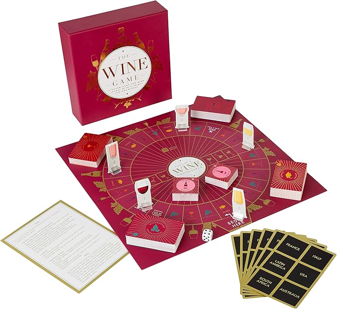 Talking Tables Wine Themed Trivia Board Game | Games Night | Adults, After Dinner Party, Table Game, General Knowledge, Wines Lover, Alcohol, Bottle, Drinking, Christmas, Birthday, Present (WINE-GAME)