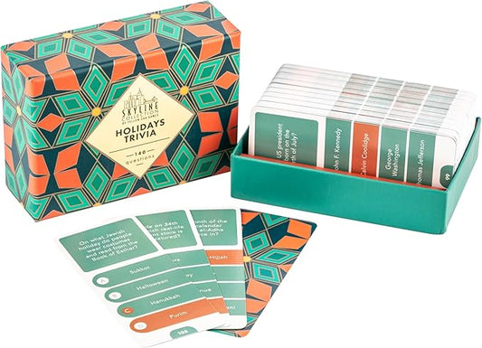 Skyline Collection Trivia Set - Holidays Trivia, 140 Question Cards - Game Night Entertainment for Families & Friends