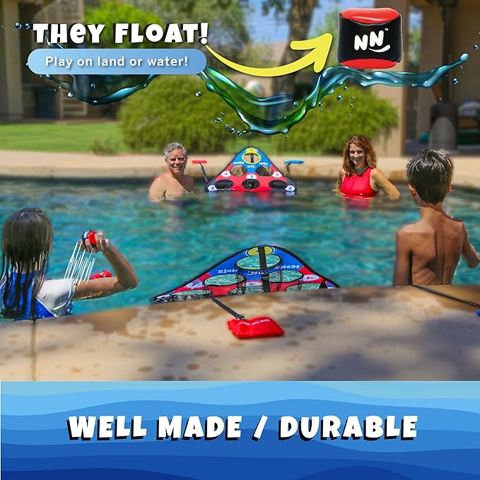 TOSS & ROLL NN' Hole Game Set | Portable Cornhole Set for Water or Land | Bean Bag Balls Toss Outdoor Games for All Ages | Outdoor, Indoor, Beach, Backyard, Tailgating, Camping Game