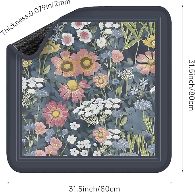 Mahjong Mat for Table, Durable Mahjong Table Cover with Unique Design, Premium Mahjong Accessories, Perfect Mahjong Gifts for Women, Game Mat for Mahjong and Board Game Enthusiasts Blooming Serenity